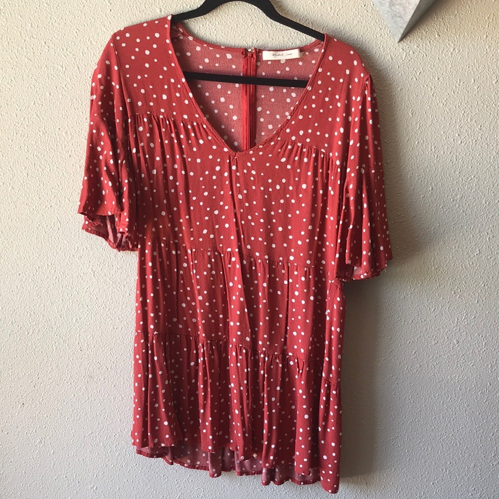 Mustard Seed Polka dot mini dress Medium